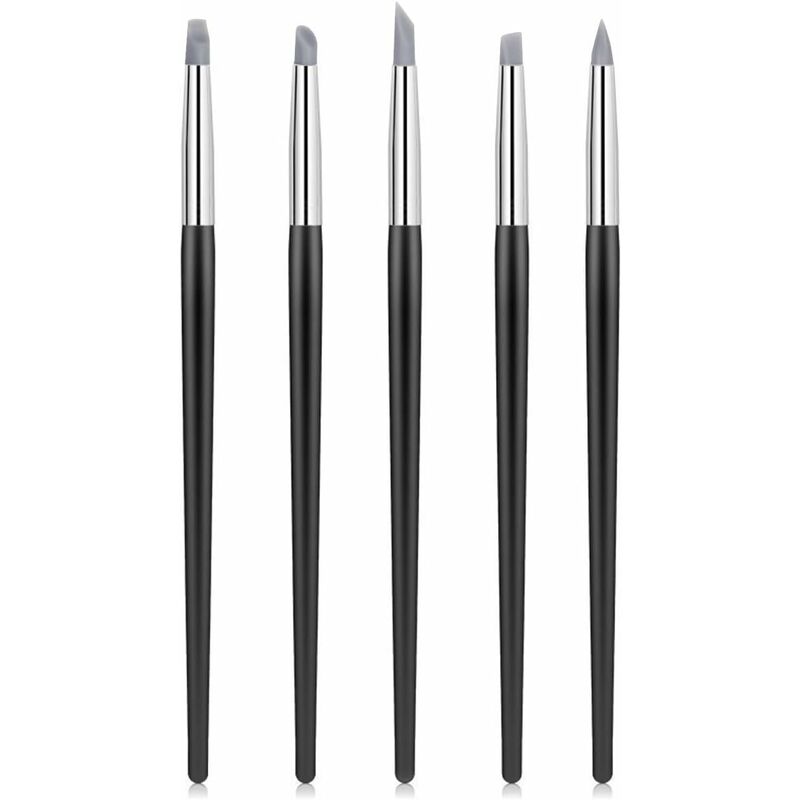 Raih set di 5 pennelli in silicone flessibile argilla scultura color Shapers strumenti Dimensioni 0 punte nero di Raih 
