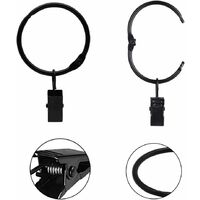 20Pack Anelli per Tende in Metallo apribili con Clip Anelli per Tende in Metallo Nero Premium Konesky Anello per Clip da Tenda da 3,2 cm 