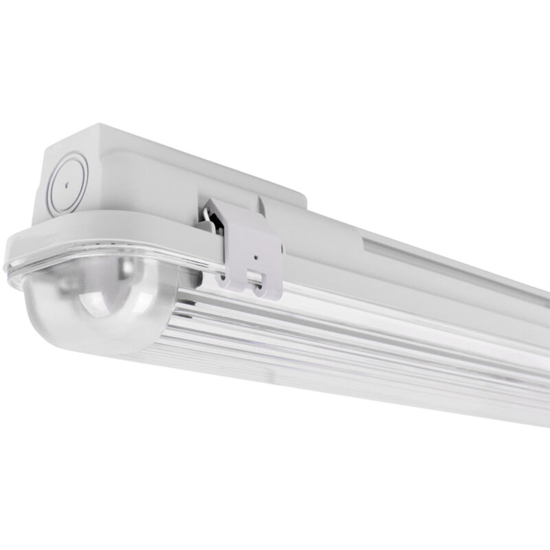 Wasserdichtes Lampenschirm-Set 150 Cm + LED-Röhre 24W – 6000K, Polycarbonat, Für Garage & Industrie