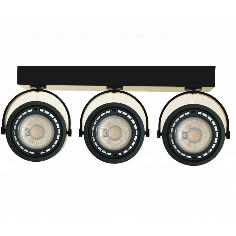 Dreifach-LED-Aufbaustrahler IRIS für AR111 GU10-Glühlampe Farbe Schwarz
