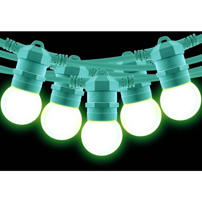LED Lichterkette Außen 30m – 40 G40-LED-Birnen + 2 Ersatz, IP44 Wetterfest, 24V Niedervolt, Für Garten, Terrasse, Balkon & Party