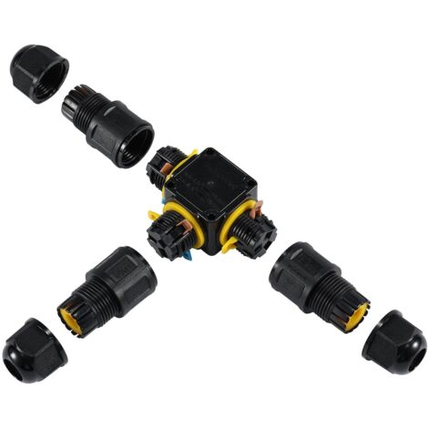 YAODHAOD Wasserdichte Schnellverbinder 3x 3-polig – IP68, 0,5–4 Mm², 250 V / 32 A, Gelgefüllt, Für Rasenmäher, Außenkabel, Rollos & Pumpen – Werkzeuglose Montage
