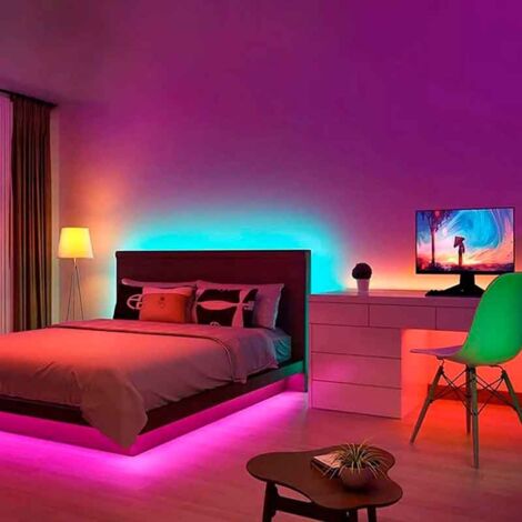 LED Strip, 6m RGB LED Streifen, 40 LEDs SMD3528 RGB Band Licht mit  IR-Fernbedienung Farbwechsel Lichterkette Lichtleisten für Schlafzimmer  Küche Bar Party