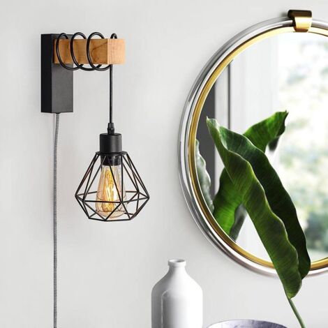 Käfigwandleuchte mit Kabel und Stecker "RODEN".