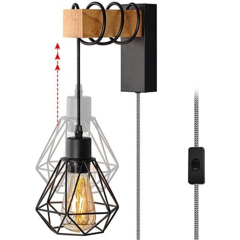 Käfigwandleuchte mit Kabel und Stecker "RODEN".