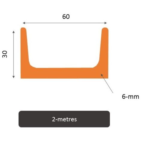 Fer U Acier 60x30 Mm, épaisseur 6 Mm, Longueur 2 Mètres – Profilé Pour Construction, Bricolage