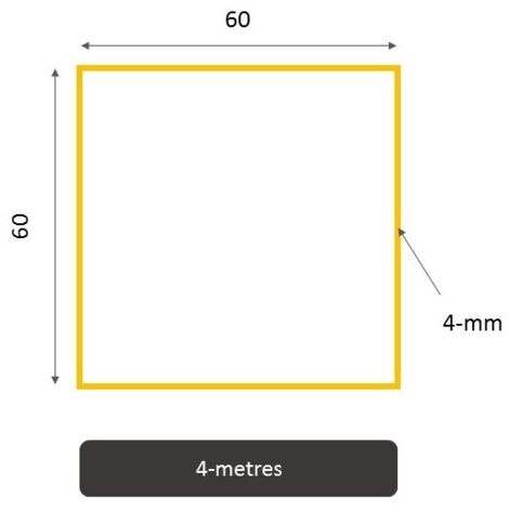 Tube Carré En Acier S235, Longueur 1000 Mm, épaisseurs 1.5 à 5 Mm - Pour Construction, Bricolage, Profilés