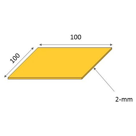 Plaque aluminium brut 5754 Epaisseur 2 mm, Largeur - 100 cm, Longueur - 100 cm