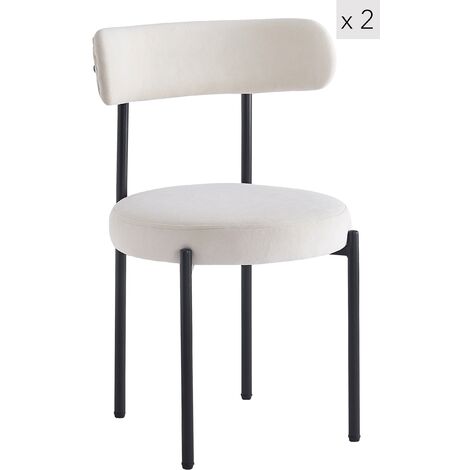 Nordlys – Lot de 2 chaises scandinaves en métal – Hauteur d'assise 48 cm – Acier époxy noir – Pour salle à manger et bureau (1/5)