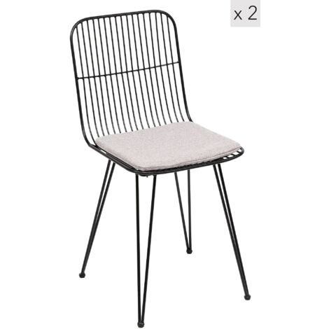 Nordlys - Lot de 2 Chaises de Salle a Manger Industrielles Metal (1/5)