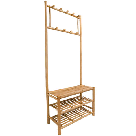 Meuble D'entrée Avec Banc, Portemanteau Et Rangement Chaussures - Bois Massif, Design Moderne, Gain De Place