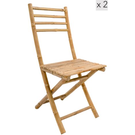 Nordlys - Lot de 2 Chaises Pliables en Bambou Massif (1/5)