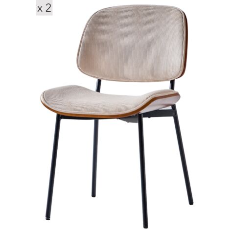 Nordlys - Lot de 2 Chaises de Salle a Manger Industrielles Metal Bois (1/5)