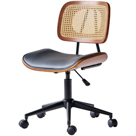 Nordlys - Chaise de Bureau Design Reglable en Bois et Cannage (1/5)
