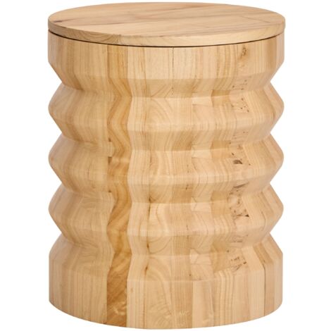 Nordlys - Pouf Bout de Canapé en Bois Massif avec Rangement