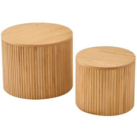 Nordlys - Set de 2 Tables Basses en Bois avec Rangement (1/5)