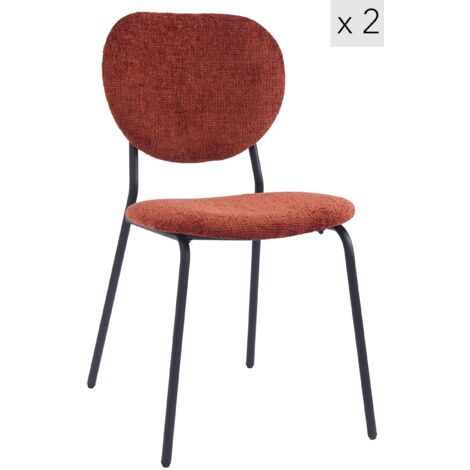 Nordlys - Lot de 2 Chaises de Salle a Manger Scandinaves Capitonnees Metal (1/5)