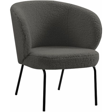 Fauteuil de Salon Design Scandinave Moderne Pieds Metal Laine (1/4)