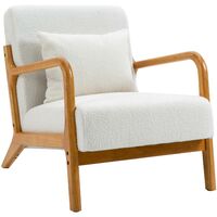 Nordlys - Fauteuil de Salon Scandinave avec Structure Bois et Tissu