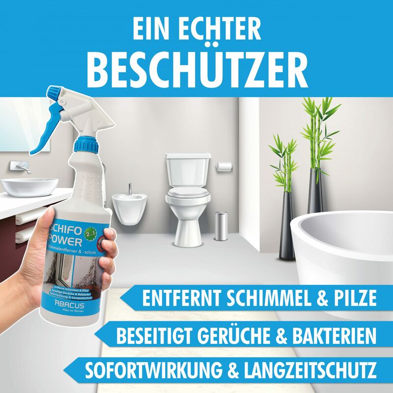 ABACUS 750 ml Schifo Power 2 in 1 - Schimmelspray/Schimmelentferner/ Schimmelschutz (4378)