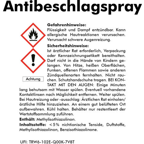 Antibeschlagspray, Antibeschlagmittel, Antibeschlag-Spray, Antibeschlag-Auto,  Antibeschlag KFZ � ABACUS Antibeschlagspray 2x 300 ml (7657.2)