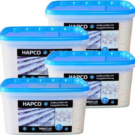 ABACUS Hapco 4er Set (4 x 5 kg) - Auftaumittel mit Langzeitwirkung - Schnee-  und Eis weg - Auftaugranulat 