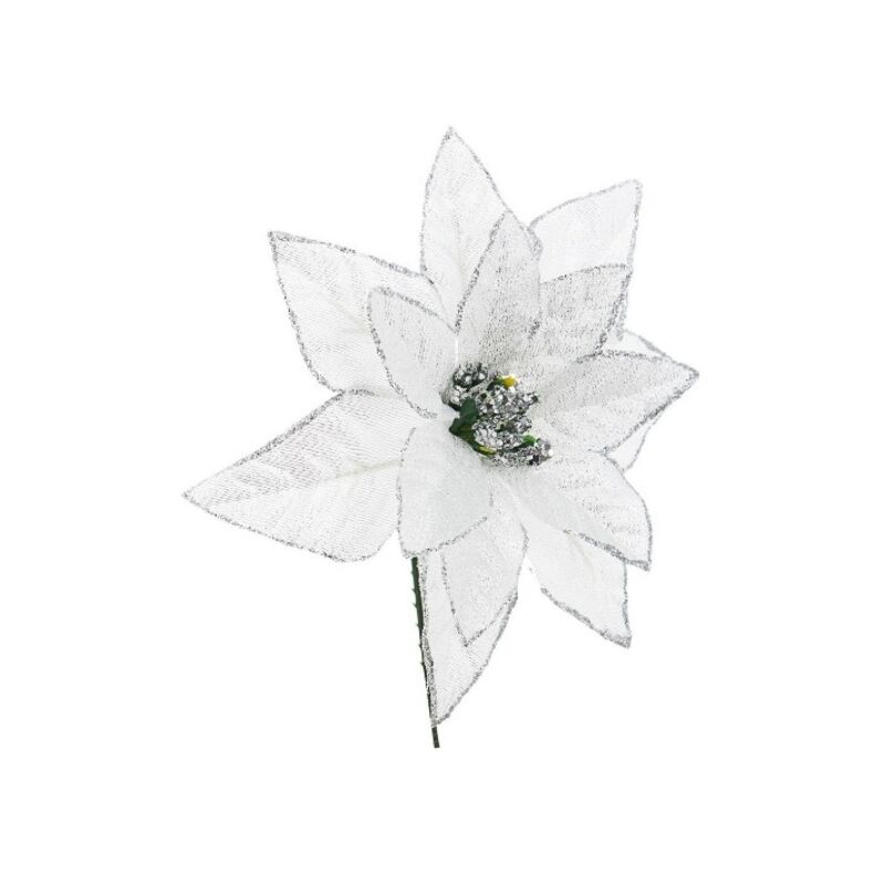 PICK OLIMPIA POINSETTIA ARGENTO BIZZOTTO H 15CM