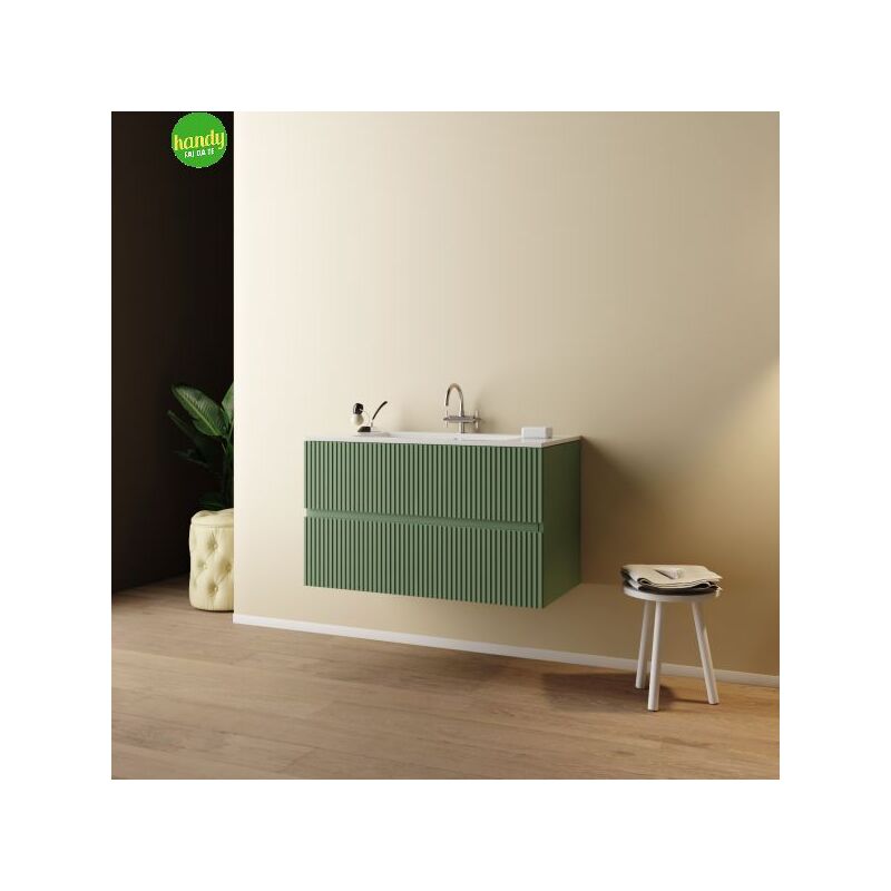 Mobile bagno sospeso senza specchio modello sophia 80cm base sospesa -lavabo - verde salvia -specchio escluso MOBO