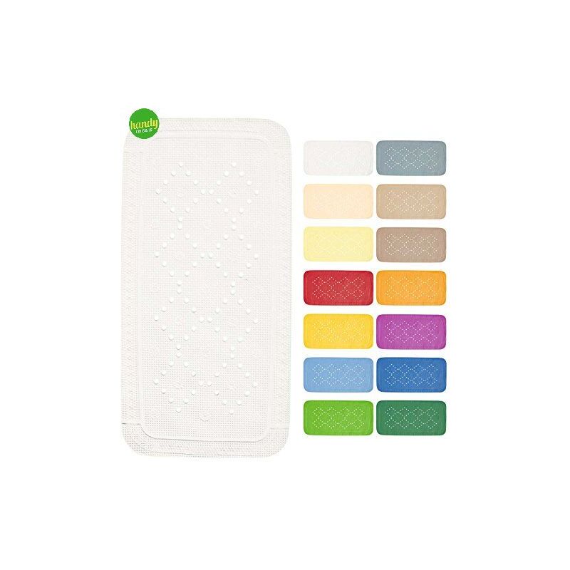 Tappeto Antiscivolo Per Vasca Spirella Alaska, 91x36 Cm, PVC Con Ventose E Fori Drenanti, Beige Bahamas, Sicuro Per Bambini E Anziani