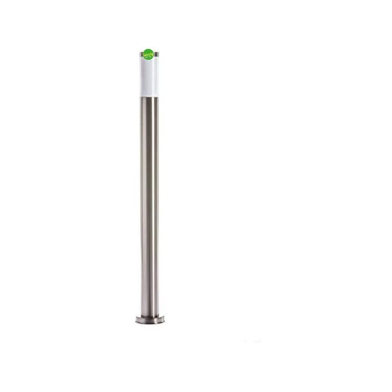 Lampione in acciaio green light antares e27 ø76 h.100cm silver