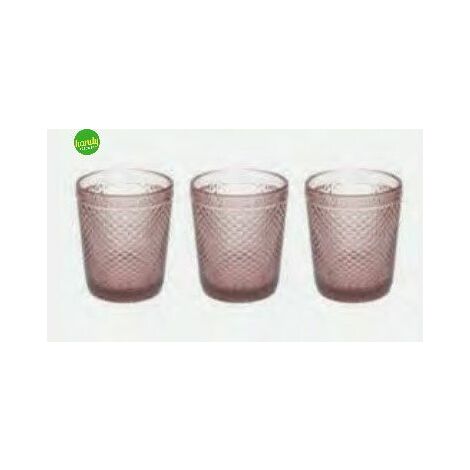 Set 3 bicchieri diamante Tognana ciclamino vetro 300ml
