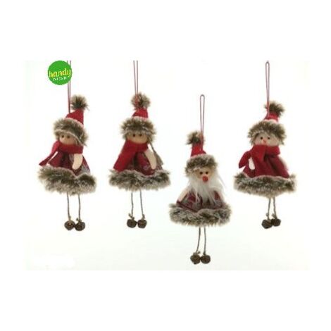 Appendino natalizio pupazzo di neve general trade h. 20cm rosso/grigio