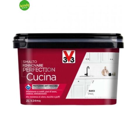 V33 Smalto Rinnovare Perfection Cucina Bianco Opaco 2 L