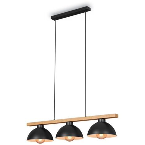 Lampada  a sospensione Briloner italia 3e27 98cm max 40w legno/nero (1/5)