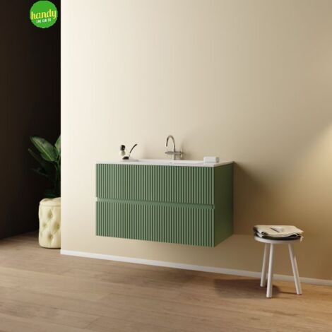 Mobile bagno sospeso senza specchio modello sophia 80cm base sospesa -lavabo - verde salvia -specchio escluso MOBO