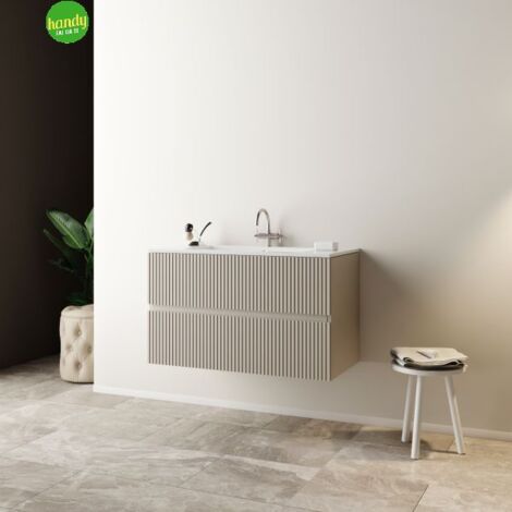 Mobile bagno sospeso senza specchio modello sophia 80cm base sospesa -lavabo - cashmere -specchio escluso MOBO