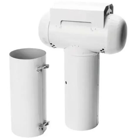 Esalatore scarico fumi a tee telescopico in lamiera verniciata bianca ø120 GEFERPLAST
