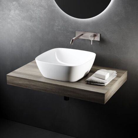 Doporro Mensola Sospesa Per Lavabo Da Appoggio 45x80 Cm In Legno