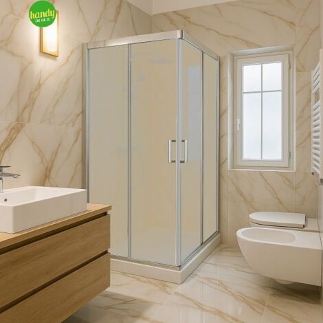 Lato doccia telescopico Tevere Silqua by Mobo satinato spess. 4mm h 190 x 100/120 cm