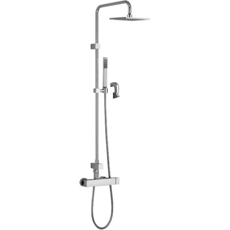 Colonna doccia in acciaio cromato fissa con doccia e doccetta modello level plus cromata PAFFONI (1/5)