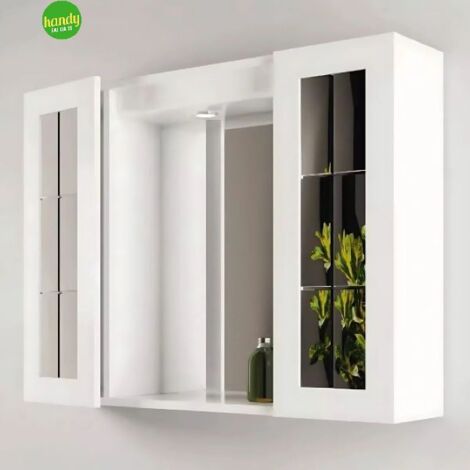 Specchiera bagno con due ante e faretto integrato l=81cm h=60cm p=16cm SAVINI