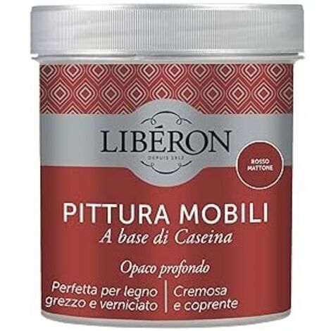 LIBERON - PITTURA MOBILI A BASE DI CASEINAOPACO PROFONDO ROSSO MATTONE 500ML (1/3)