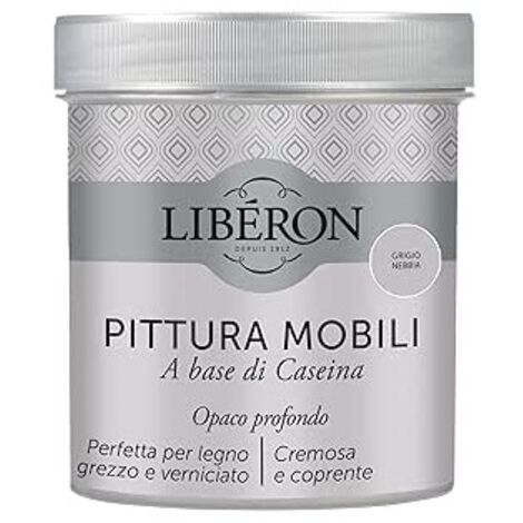 LIBERON - PITTURA MOBILI A BASE DI CASEINA OPACO PROFONDO GRIGIO NEBBIA 500ML (1/3)