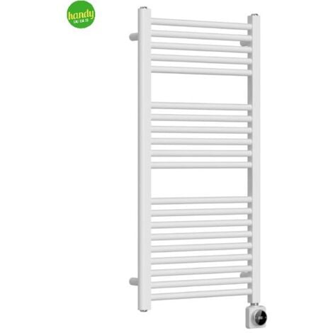 Radiatore termoarredo scaldasalviette elettrico bianco con tubolari Ø22mm  modello silvia mm 700x500 watt 300 - delta calorifico 1118 - 14 barre MAGMA