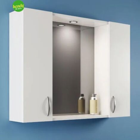 Specchiera bagno con due ante e faretto integrato l=77cm h=57cm p=16cm SAVINI DUE