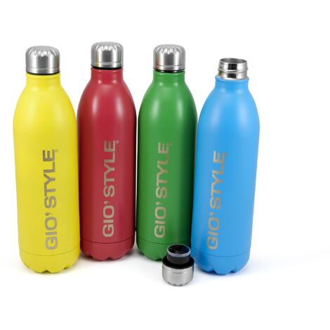 GioStyle Bottiglia Termica Energy  1L  Acciaio  Ideale per Bevande Fresche e Calde  Colori Assortiti