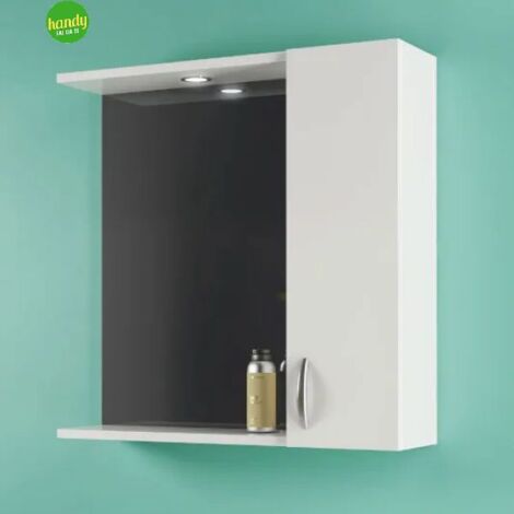 Specchiera bagno con un anta e faretto integrato l=60cm h=57cm p=16cm SAVINI DUE
