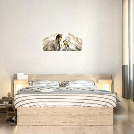 Lupia Bomboniera Quadretto Sacra Famiglia – Collezione Memory Light, 8x12 Cm, Legno Artigianale