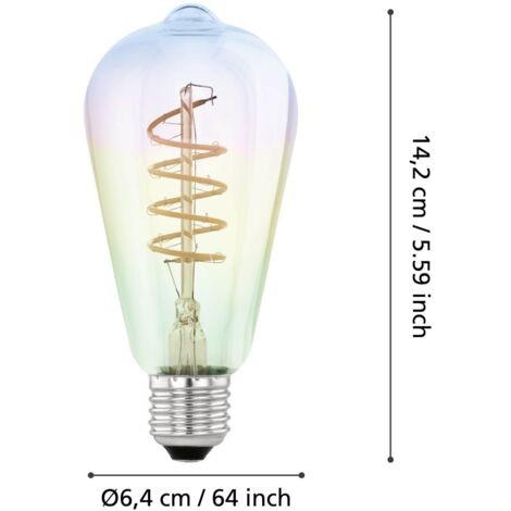 Lampadina Vintage Eglo E27 4W 2000K Ø64mm Iridescente Forma ST64