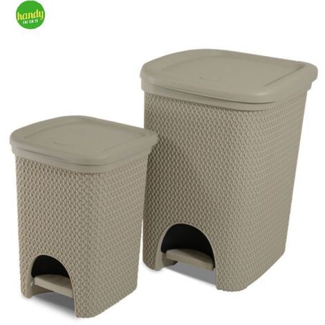 Pattumiera Quadrata Da 3 Litri - Colore Tortora, 16x16x24 Cm - Foto 11